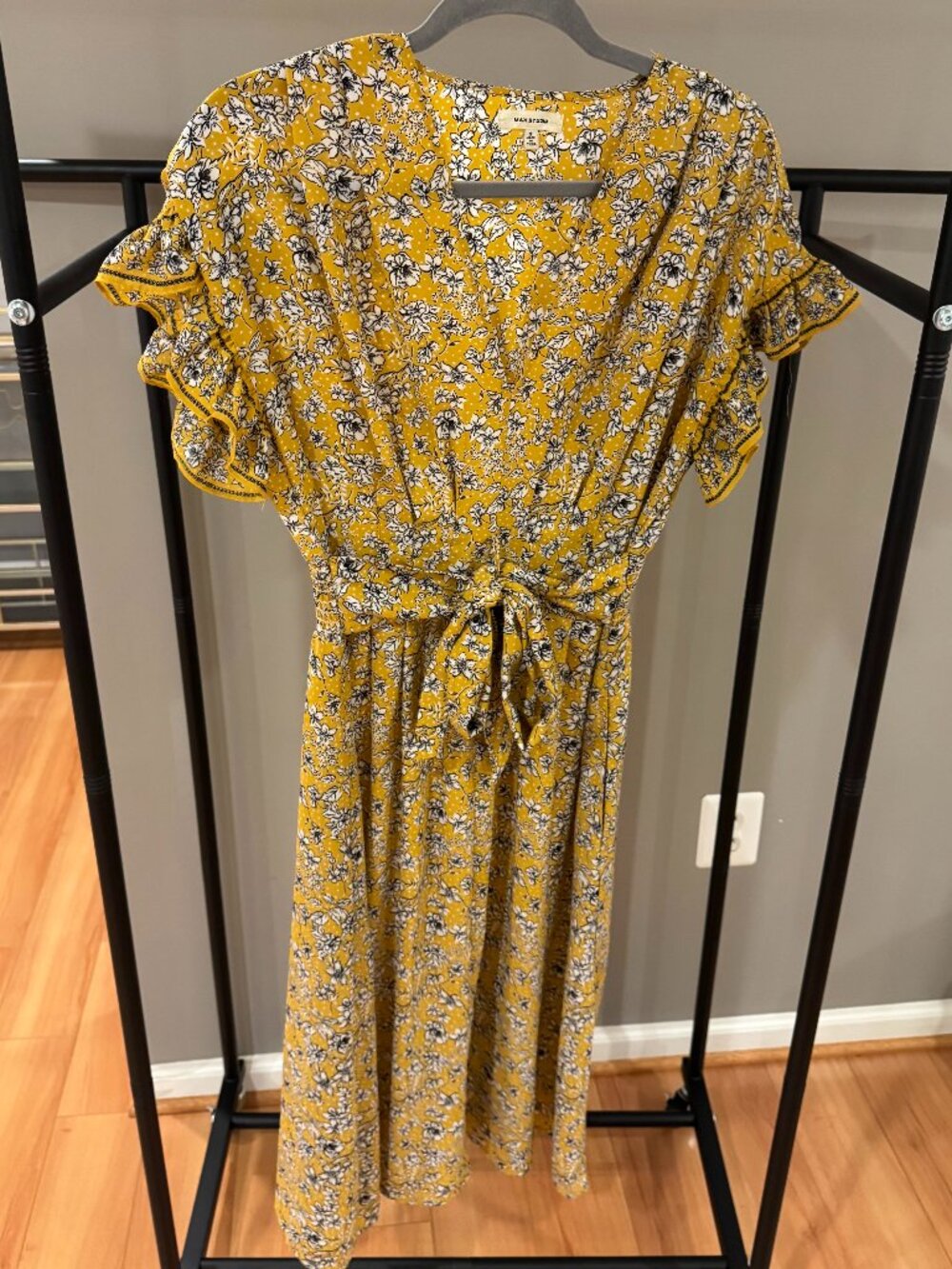 Yellow Max Studio Floral Print Dress - size Small